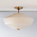 Axyaa French Style Pleated Ceiling Lamp - Vintage Weaving Design for Home and Office