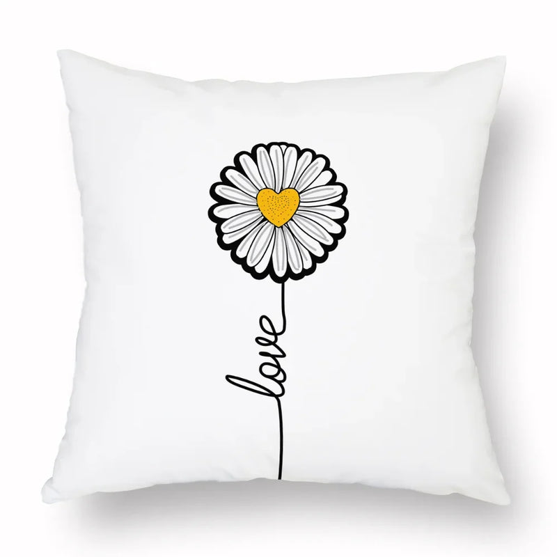 Axyaa Yellow Daisy Peach Skin Pillowcase