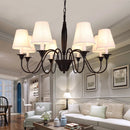Axyaa Retro Iron Lampholder with Fabric Lampshade LED Chandelier for Bedroom, Dining, Living Room