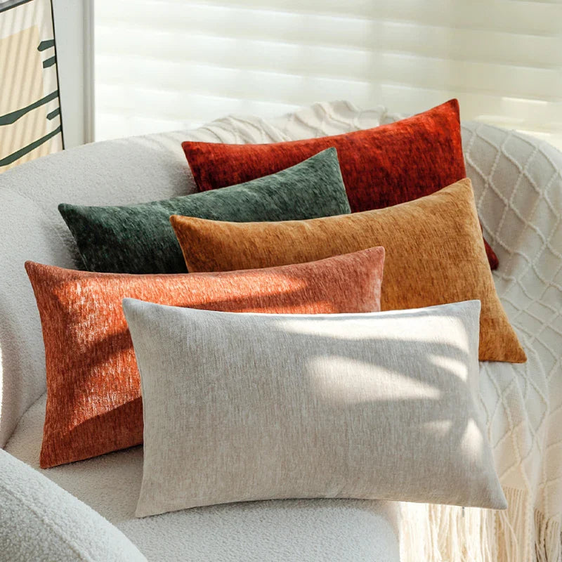Axyaa Soft Chenille Pillow Cover for Bedroom, Living Room, Sofa - Modern Simple Style
