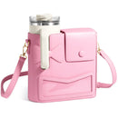 Axyaa Leather Water Bottle Crossbody Bag Large Capacity Universal Holder