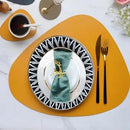Axyaa Triangle Oval PU Leather Placemats Set for Stylish Table Settings