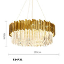 Axyaa Art Deco Crystal Tier Chandelier for Dinning Room