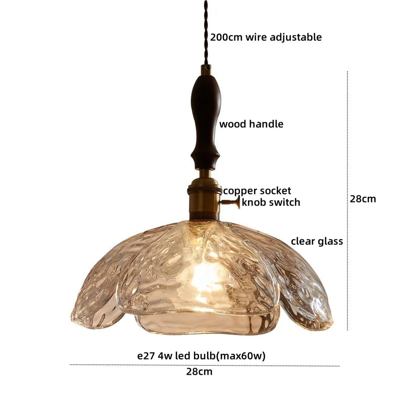 Axyaa Copper Glass LED Pendant Light - Nordic Style for Bedroom, Kitchen, Bar, Stairway