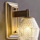 Axyaa Modern Brass Glass Wall Sconce G9 Bulb Gold Copper