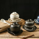 Axyaa Ceramic Soup Cup with Cover, Versatile Tableware Bowl for Soup, Stew, Dessert