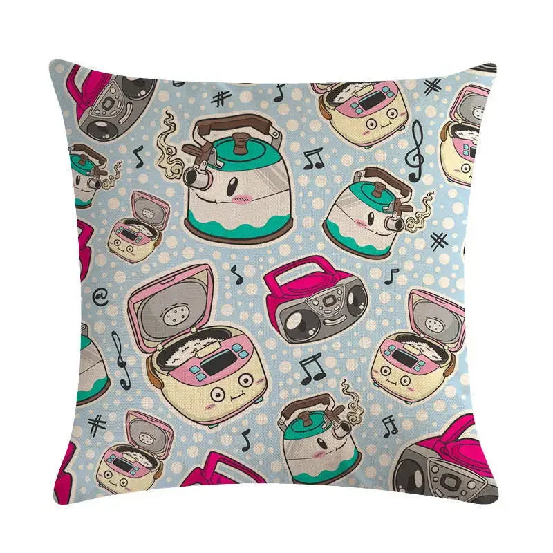 Mini Bulb Decorative Flax Pillowcase by Axyaa - 45*45cm