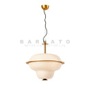 Axyaa Milk Glass Chandelier: Retro Luxury Pendant Lamp for Kitchen, Hotel, and Home Decor