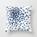 Geometric Blue Ink Flower Pillowcase for Stylish Home Decor by Axyaa