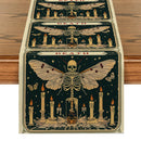 Axyaa Moth Skull Table Runner: Stylish Home Dining Decor & Party Essential