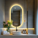 Axyaa Oval LED Bathroom Mirror 500x1000mm with Anti-fog, 3 Colors, Dimmable Lighting