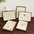 Axyaa Velvet Jewelry Organizer Trays for Drawer - Stackable Ring Earring Storage