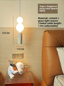Cream Wabi Sabi Bedroom Pendant Light by Axyaa