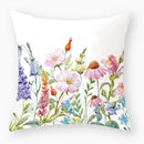 Axyaa Owl Floral Plant Pattern Printed Throw Pillow Cover
