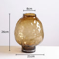 Axyaa Big Belly Relief Glass Vase for Stylish Hydroponics Plant Display