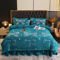Axyaa Coral Fleece Winter Bedding Set - Double-Sided Quilt Cover & Fitted Sheet