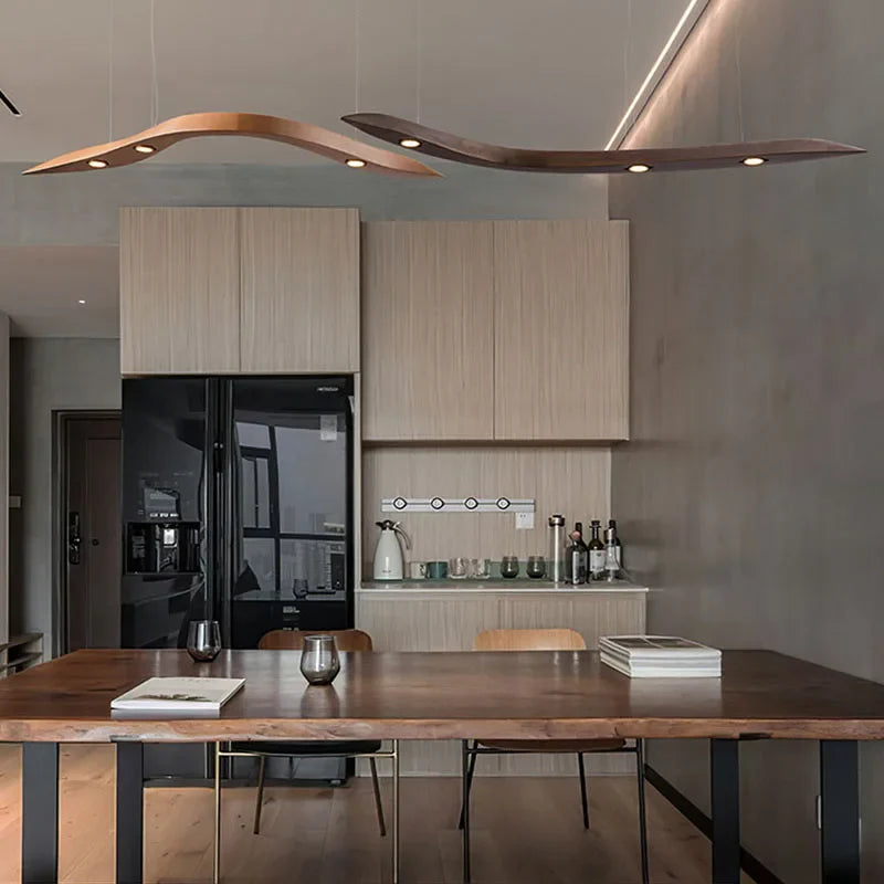 Axya Modern Wooden Pendant Lights LED Ceiling Lamps Fixture for Home and Commercial Lighting.