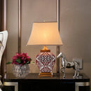 Axyaa Red Ceramic Table Lamp | Retro Living Room Decor | Bedroom Bedside Accentlamp