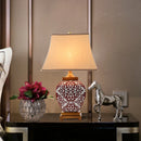 Axyaa Red Ceramic Table Lamp: Retro Style for Living Room, Bedroom, or Wedding Dowry