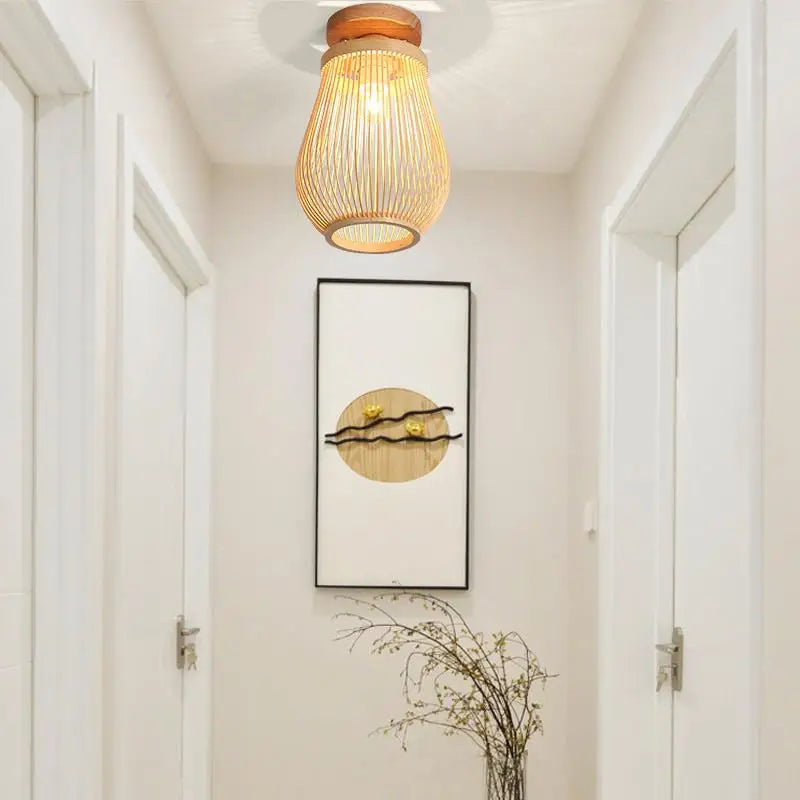 Axya Bamboo Art Ceiling Lamp Cage - Nordic Home Decor Lighting