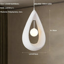 Axyaa White Wabi Sabi Chandelier, LED Nordic Pendant Lights for Dining Room
