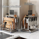Axyaa Stainless Steel Knife Holder Stand & Utensil Storage Rack