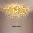 Axyaa Crystal LED Ceiling Chandelier for Luxury Living Room, Bedroom, and Restaurant