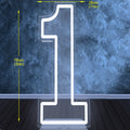 Axyaa LED Neon Number Sign - 30in, RGB Flashing, Sweet 16 18 21 Night Light