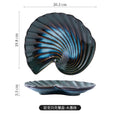 Axyaa Shell Plate: Creative Kiln-changed Ceramic Plate for B&B and Restaurant