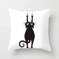 Axyaa Decorative Pillow Cover 45x45cm Polyester Square Black Cat Skull Design