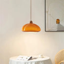 Axyaa Mid Century Orange Glass Pumpkin Chandelier