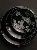 Axyaa Sakura Set Plate Black White Wall Decoration Hanging Plate Coffee Living Room
