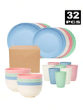 Axyaa 32-Piece Reusable Plastic Cutlery Set & Dinnerware for Home and Parties