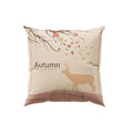 Axyaa Red Leaf Elk Harvest Pillow Cover for Autumn Home Decor