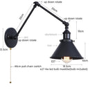 Axyaa Vintage Iron LED Wall Lamp with Pull Chain Switch