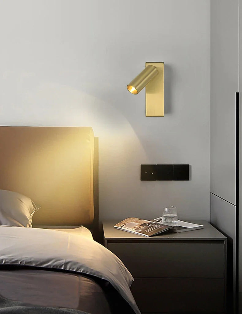 Axyaa Modern Rotatable LED Wall Sconce Lamp for Bedroom Bedside Hotel