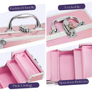 Axyaa Mermaid Lock Makeup Box with 4 Trays: Cosmetic & Jewelry Storage Suitcase