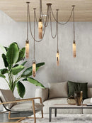 Industrial Marble Iron Chain LED Chandelier by Axyaa for Dining & Bedroom