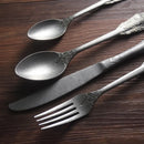 Axya Retro Relief Cutlery Set - Handmade Vintage Style Tableware Props