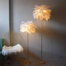 Axyaa Ostrich Feather Floor Lamp - Romantic Living Room Bedroom Atmosphere