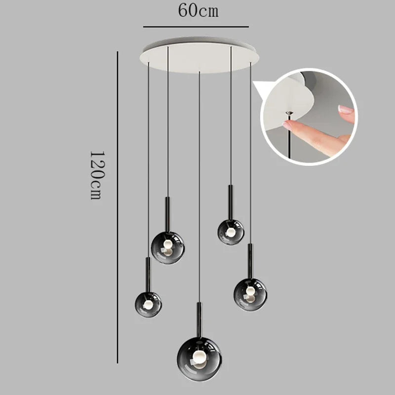 Axyaa Nordic Spherical Pendant Chandelier for Indoor Lighting in Dining Room