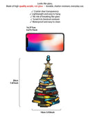 Axyaa Christmas Tree Tabletop Ornament, Stacked Books Design with Star Topper