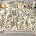 Axyaa Lace Embroidery Girl Heart Bed Four-Piece Set Cotton Summer SheetQuilt Cover