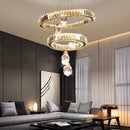 Axyaa Crystal Chandeliers: Modern LED Hanging Ceiling Lamp for Living Room Lighting