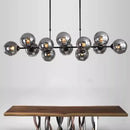 Axyaa Grey Glass LED Pendant Chandeliers for Living Room, Bedroom, and Kitchen