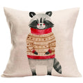Axyaa Winter Forest Animals Linen Pillowcase 45*45cm