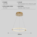 Axyaa Stainless Steel LED Pendant Light with Remote Control Dimming - Modern Circular Design