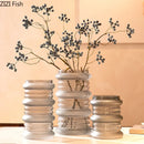 Frosted Glass Vase for Home Decor by Axyaa