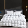 Axyaa White Goose Down Quilt Feather Duvet, Winter Cozy Comforter – Queen/King Size