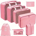 Axyaa 8-Piece Solid Color Travel Packing Cubes Set for Organizing Clothes and Toiletries